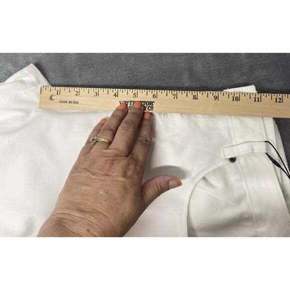 A Loves A Womens’ White Denim Jeans sz 31 NWT Stretchy Button Front Ankle Skinny - Picture 9 of 10